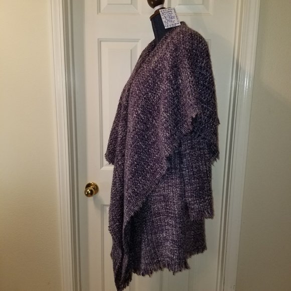 ✅#67 NWOT CALVIN KLEIN PURPLE FRINGE TWEED JACKET - Picture 3 of 9